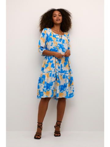 Kaffe Kleid in Creme/ Blau