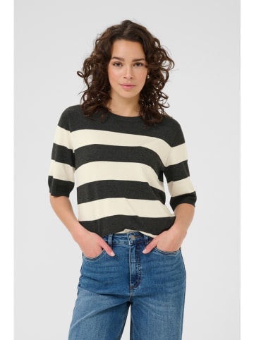 Kaffe Pullover in Schwarz/ Creme