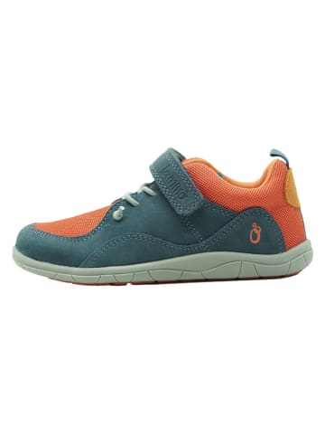 lamino Leder-Barfußschuhe in Türkis/ Orange