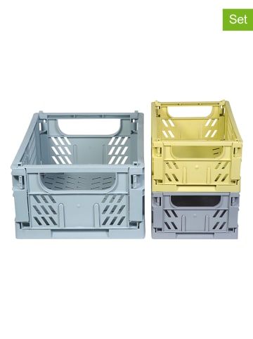 Kindsgut 3er-Set: Aufbewahrungskisten "Ella" in Grau/ Gelb/ Hellblau