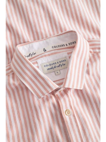 COLOURS & SONS Blouse lichtroze/wit