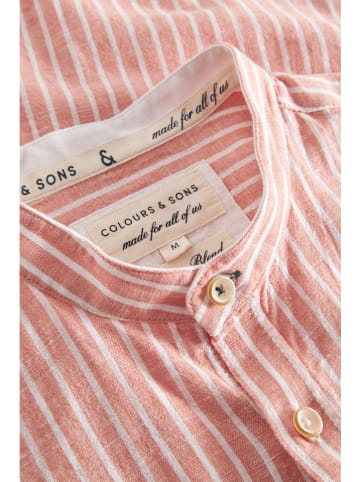 COLOURS & SONS Hemd in Lachs/ Weiß