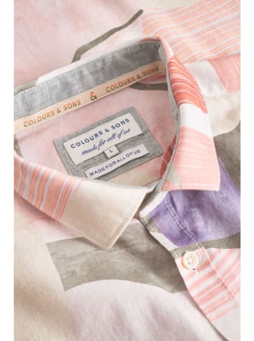 COLOURS & SONS Koszula w kolorze jasnoróżowo-zielonym