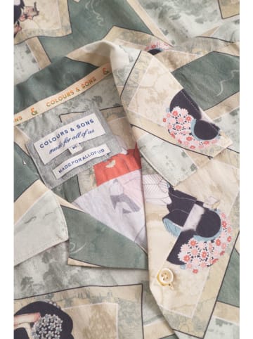 COLOURS & SONS Hemd in Sand/ Grün