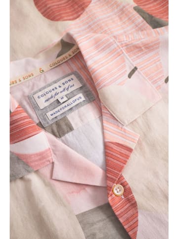 COLOURS & SONS Blouse lichtroze/olijfgroen