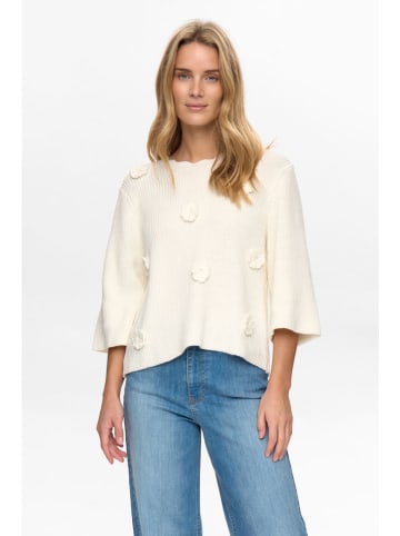 NÜMPH Sweter w kolorze kremowym
