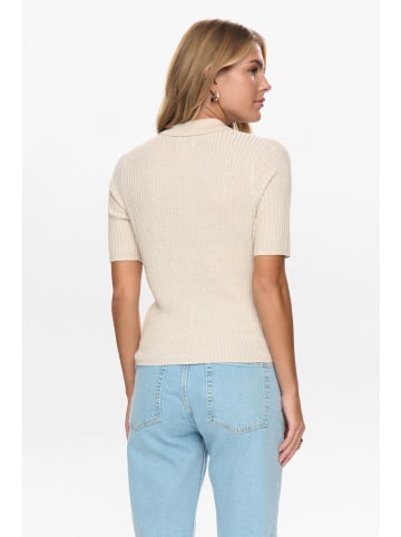 NÜMPH Sweter w kolorze beżowym