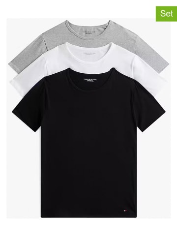 Tommy Hilfiger Koszulki (3 szt.) w kolorze szarym, białym i czarnym