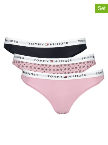 Tommy Hilfiger Figi (3 pary) w kolorze jasnoróżowo-czarnym