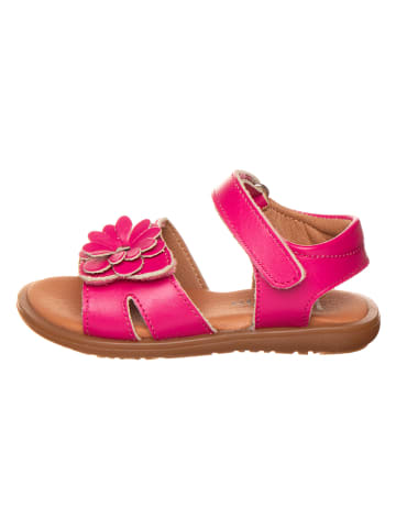 kmins Skórzane sandały w kolorze różowym