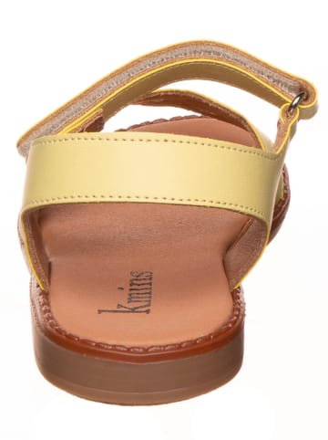 kmins Skórzane sandały w kolorze żółtym