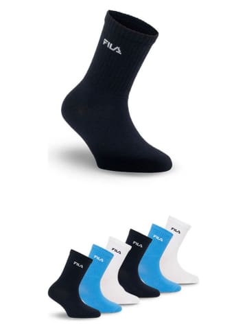 Fila 6er-Set Socken in Dunkelblau/ Blau/ Weiß