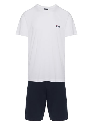 Fila Pyjama in Weiß/ Dunkelblau