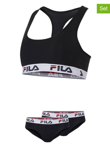 Fila 3tlg. Wäscheset in Schwarz