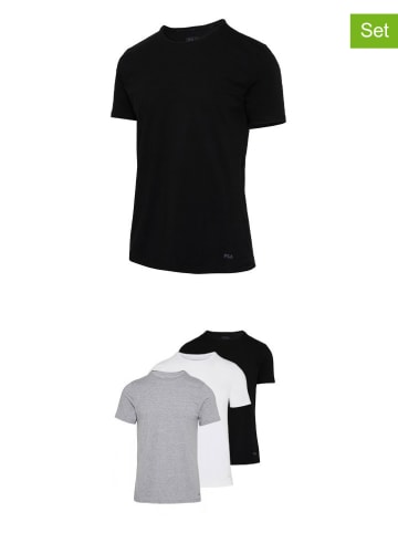 Fila 3er-Set Shirts in Schwarz, Weiß und Grau