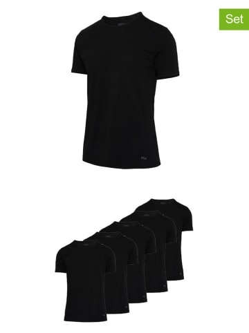 Fila 5er-Set Shirts in Schwarz