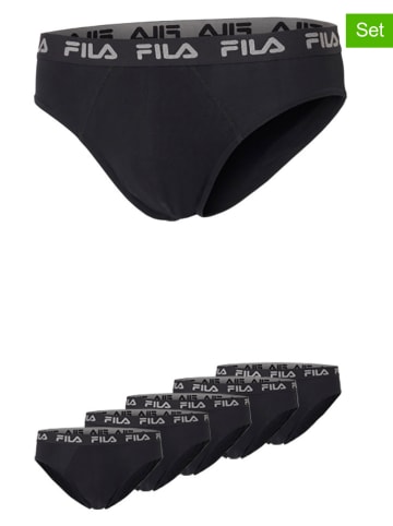 Fila 5er-Set Slips in Schwarz