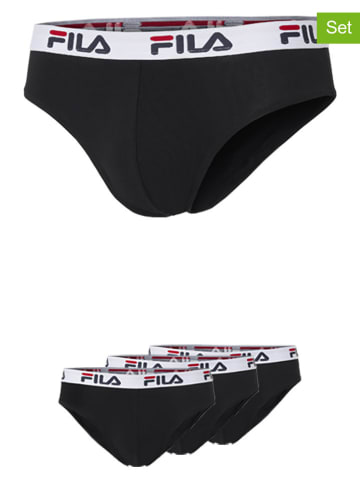 Fila 3er-Set Slips in Schwarz