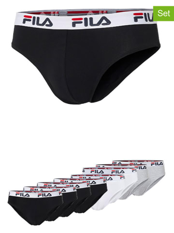 Fila 8er-Set Slips in Weiß/ Schwarz/ Grau