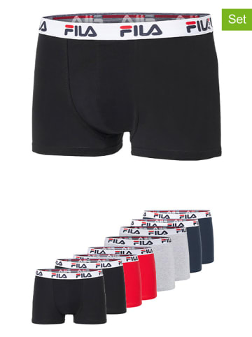 Fila 8er-Set Boxershorts in Schwarz/ Grau/ Rot