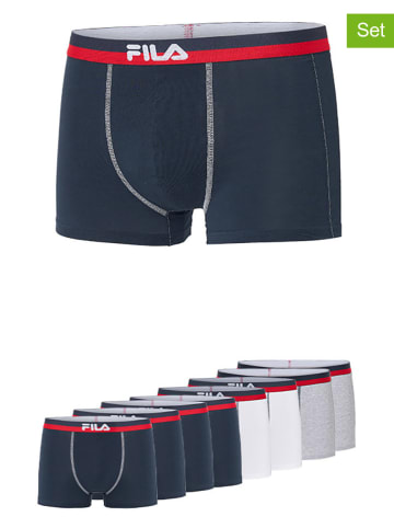 Fila 8er-Set Boxershorts in Dunkelblau/ Weiß/ Grau