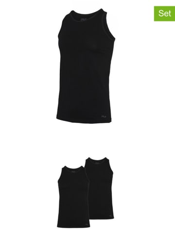 Fila 2er-Set Unterhemden in Schwarz