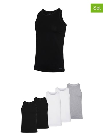 Fila 5er-Set Unterhemden in Schwarz/ Weiß/ Grau