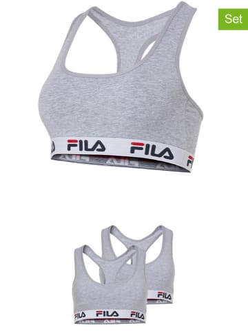 Fila 2er-Set Bustiers in Grau/ Weiß