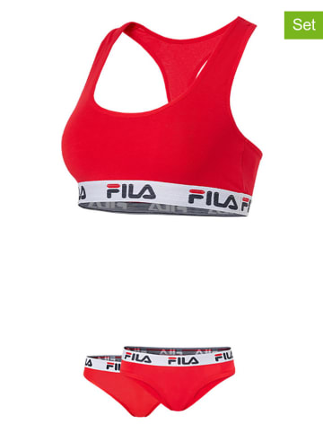 Fila 3-częściowy zestaw bielizny w kolorze czerwono-białym