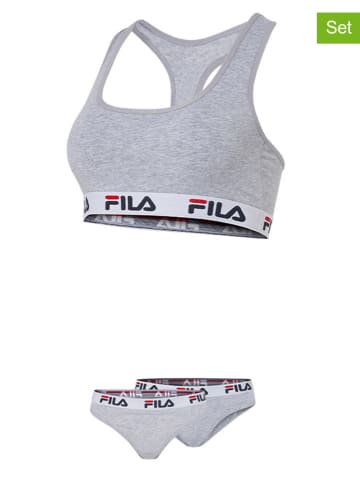 Fila 3tlg. Wäscheset in Grau/ Weiß