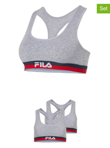 Fila 2er-Set Bustiers in Grau/ Dunkelblau/ Rot