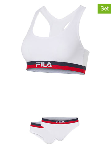 Fila 3tlg. Wäscheset in Weiß/ Dunkelblau/ Rot