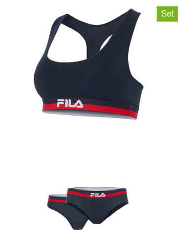 Fila 3-częściowy zestaw bielizny w kolorze granatowo-czerwonym
