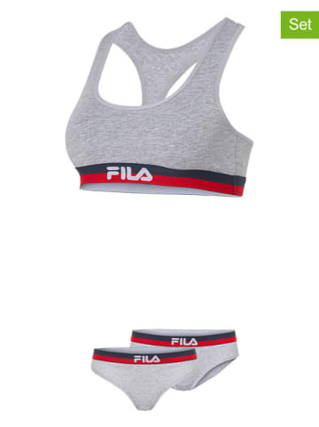 Fila 3tlg. Wäscheset in Grau/ Dunkelblau/ Rot