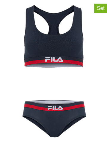 Fila 2tlg. Wäscheset in Dunkelblau/ Rot