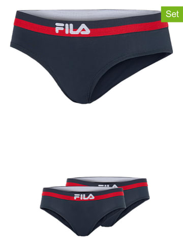 Fila 2er-Set Slips in Dunkelblau/ Rot