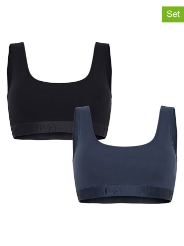 Fila 2er-Set: Bustiers in Schwarz/ Dunkelblau