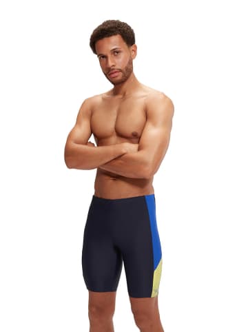 Speedo Badehose "Eco Dive" in Dunkelblau/ Gelb/ Hellblau