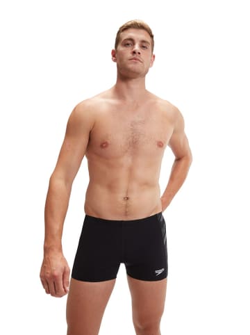 Speedo Badehose "Eco+ H-Boom" in Schwarz/ Grau/ Weiß