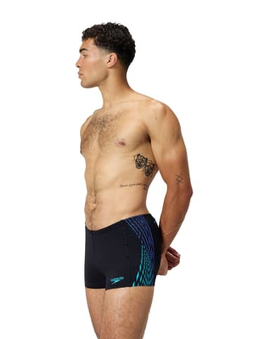 Speedo Badehose "End+ Tech Panel" in Schwarz/ Blau