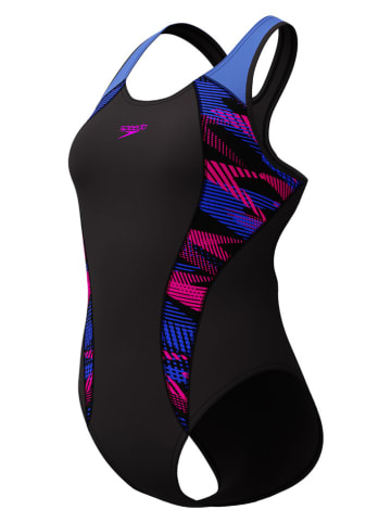 Speedo Badeanzug "Eco+ Plastisol" in Dunkelblau/ Bunt