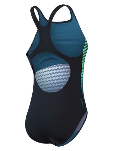 Speedo Badpak "Medalist" donkerblauw/groen