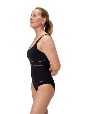 Speedo Modelujący strój kąpielowy "Eclipse" w kolorze czarno-różowym