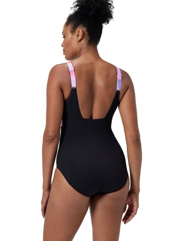 Speedo Modelujący strój kąpielowy "Eclipse" w kolorze czarno-fioletowym