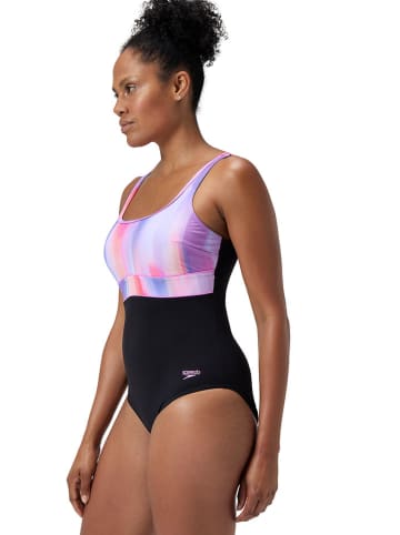 Speedo Modelujący strój kąpielowy "Eclipse" w kolorze czarno-fioletowym