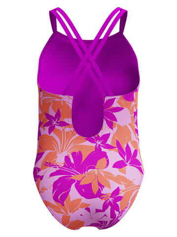 Speedo Badeanzug in Lila/ Orange