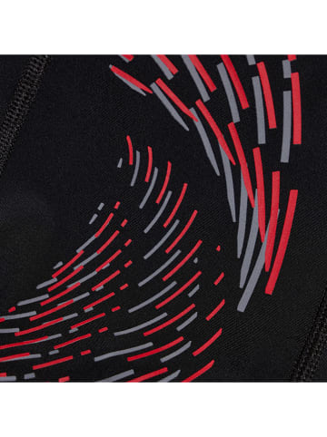 Speedo Badehose "Eco Plastisol" in Schwarz/ Rot/ Grau