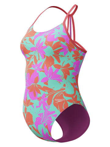 Speedo Badeanzug in Lila/ Türkis