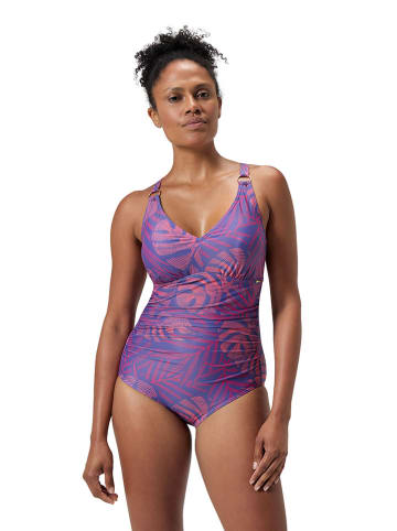 Speedo Badeanzug "Leisure" in Lila/ Orange