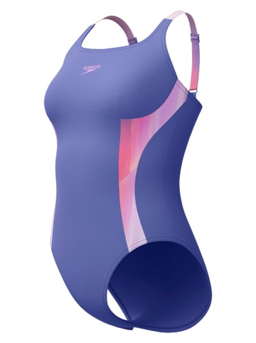 Speedo Modelujący strój kąpielowy "Splice" w kolorze lawendowo-jasnoróżowym